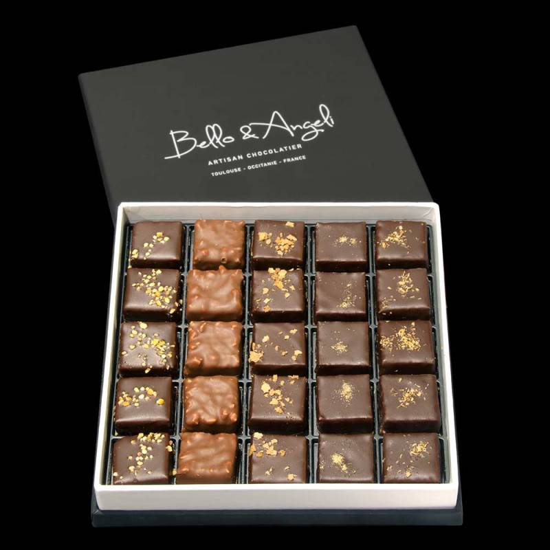 Coffret 25 Pralinés Artisanaux: Croustillants et Gourmands