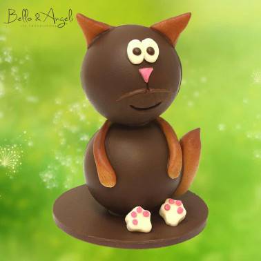 Manou le chat en chocolat noir
