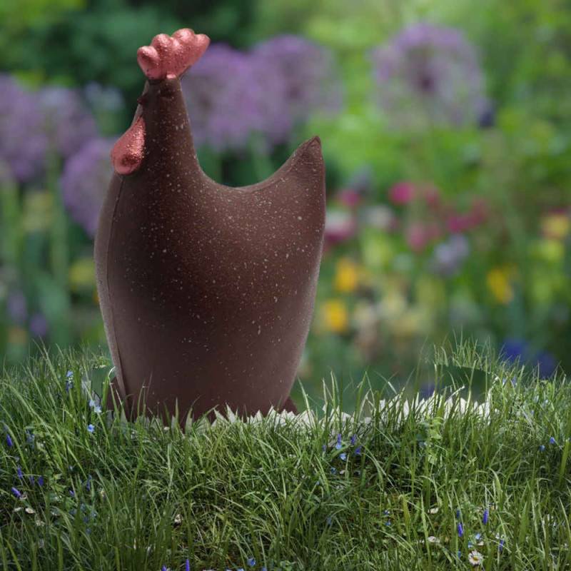 COQ DE PAQUES GARNI - CHOCOLAT NOIR - 18CM